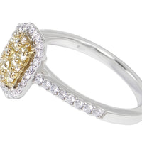 Yellow Diamond and Diamond Ring