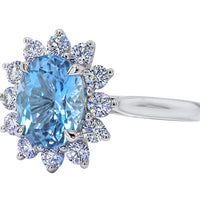 Aquamarine and Diamond Ring