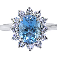 Aquamarine and Diamond Ring