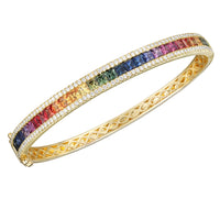 Fancy Sapphire and Diamond Bangle