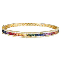 Fancy Sapphire and Diamond Bangle