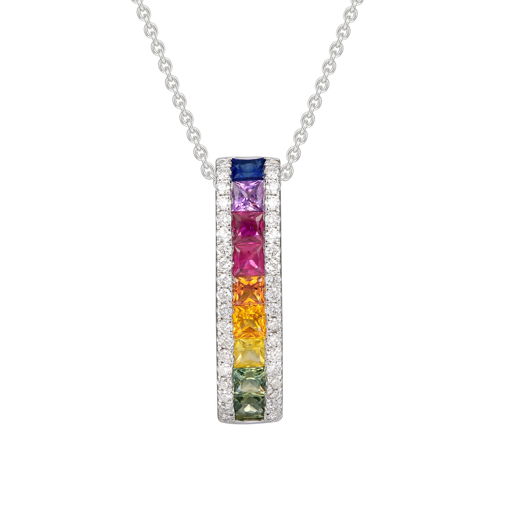 Fancy Sapphire and Diamond Pendant