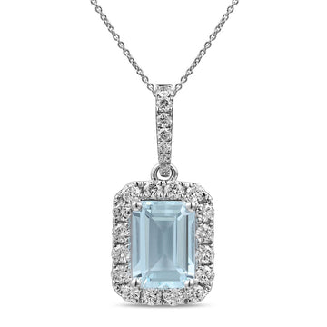 Aquamarine and Diamond Pendant