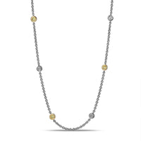 Yellow Diamond and Diamond Necklace