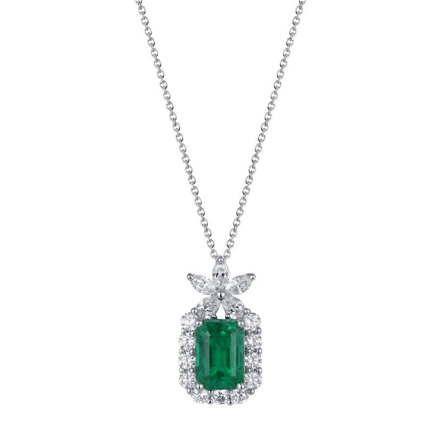 Emerald and Diamond Pendant