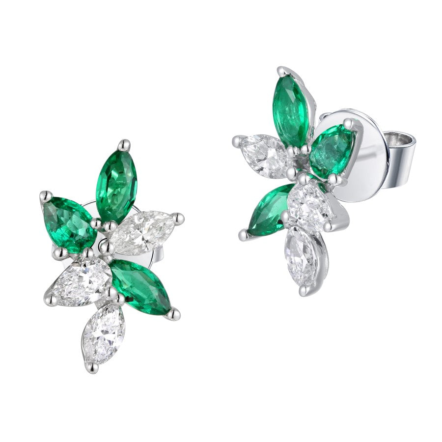 Emerald and Diamond Earrings