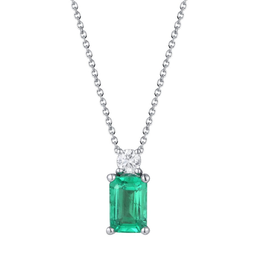 Emerald and Diamond Pendant