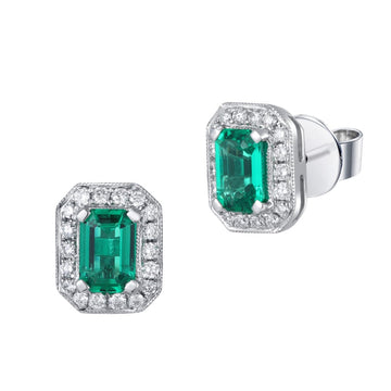 Emerald and Diamond Earrings