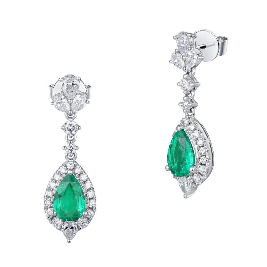 Emerald and Diamond Earrings