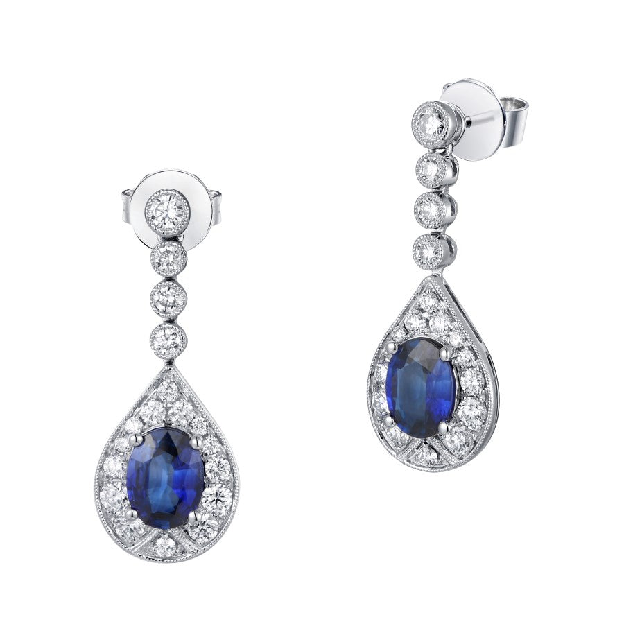 Sapphire and Diamond Earrings