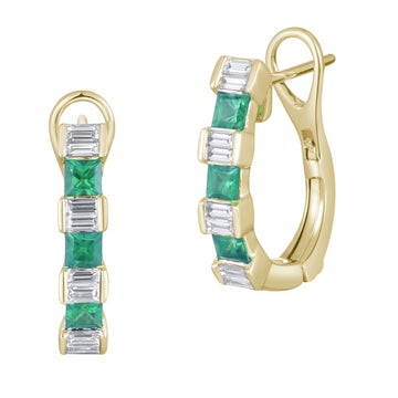 Emerald and Diamond Earrings