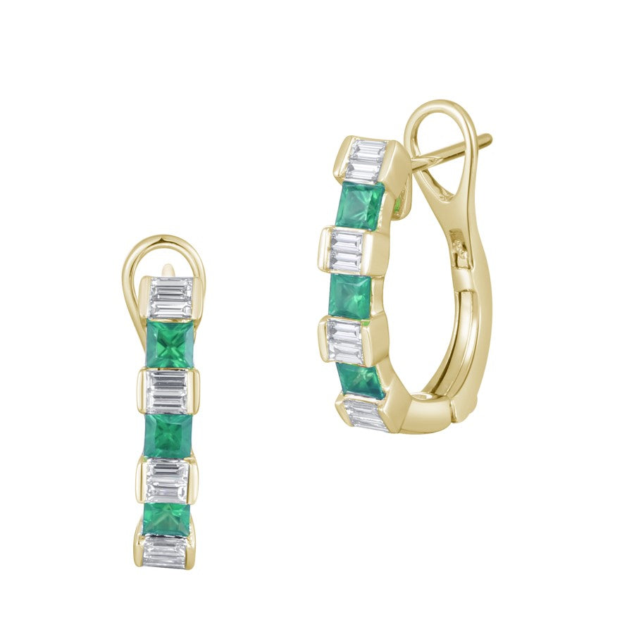 Emerald and Diamond Earrings
