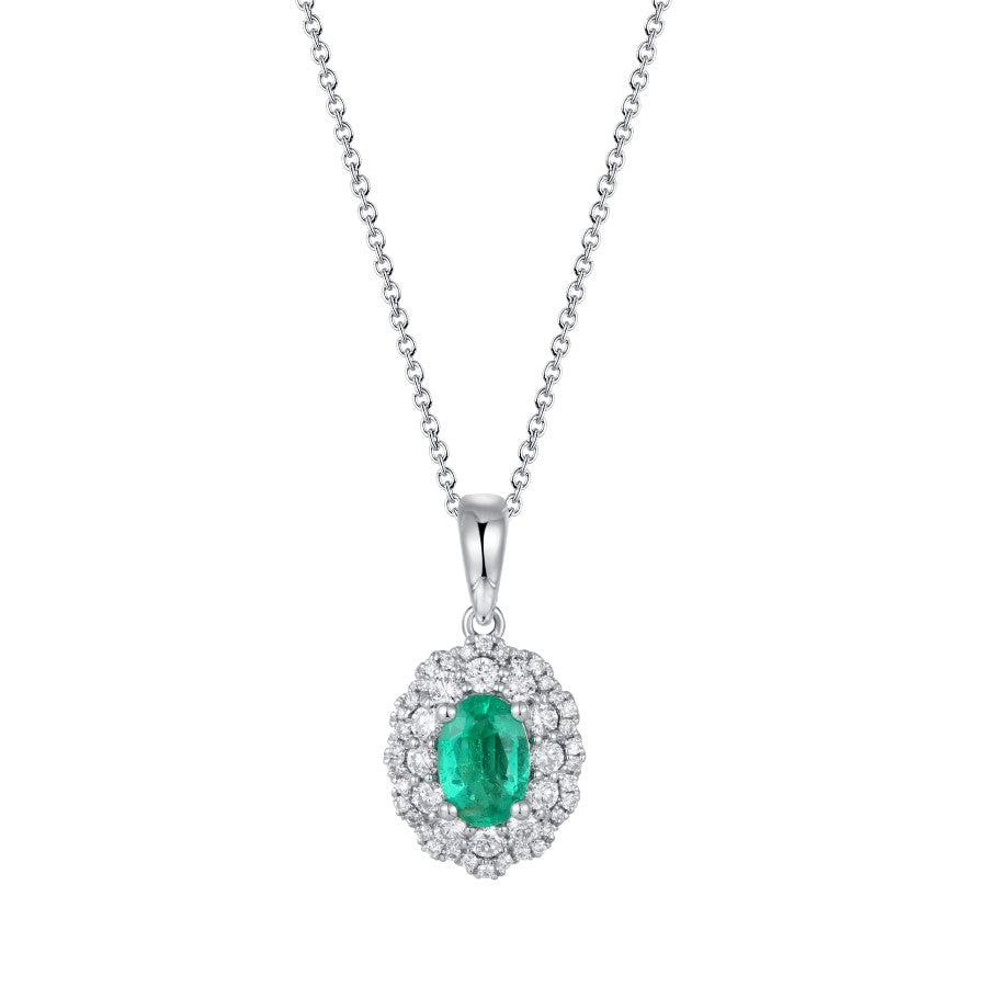 Emerald and Diamond Pendant
