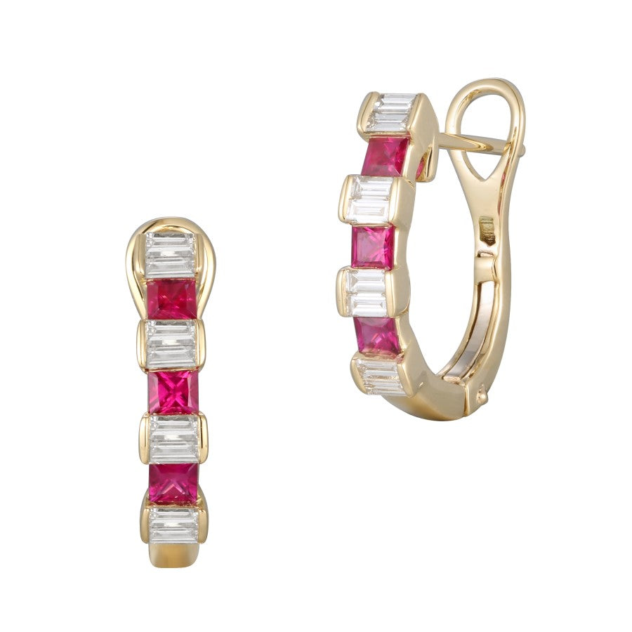 Ruby and Diamond Earrings
