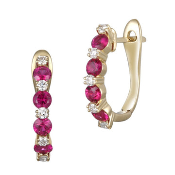 Ruby and Diamond Earrings