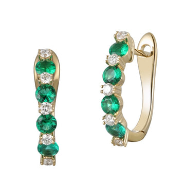 Emerald and Diamond Earrings