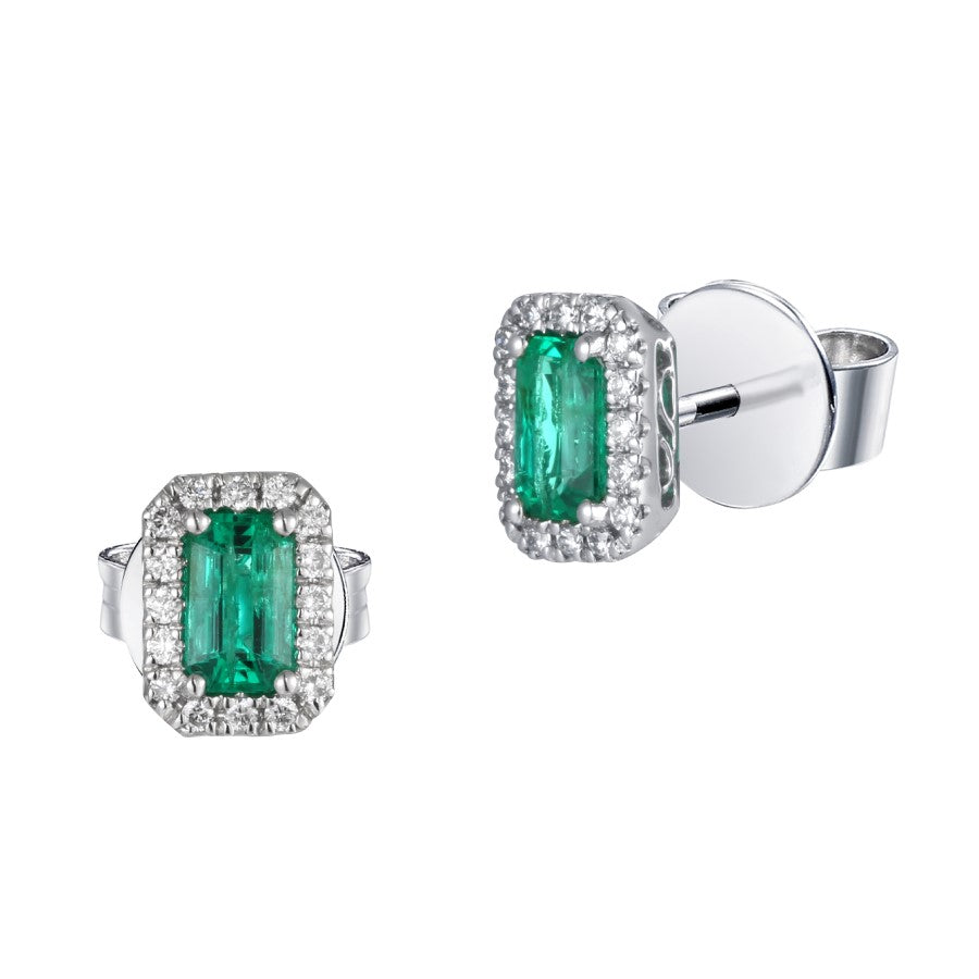 Emerald and Diamond Earrings