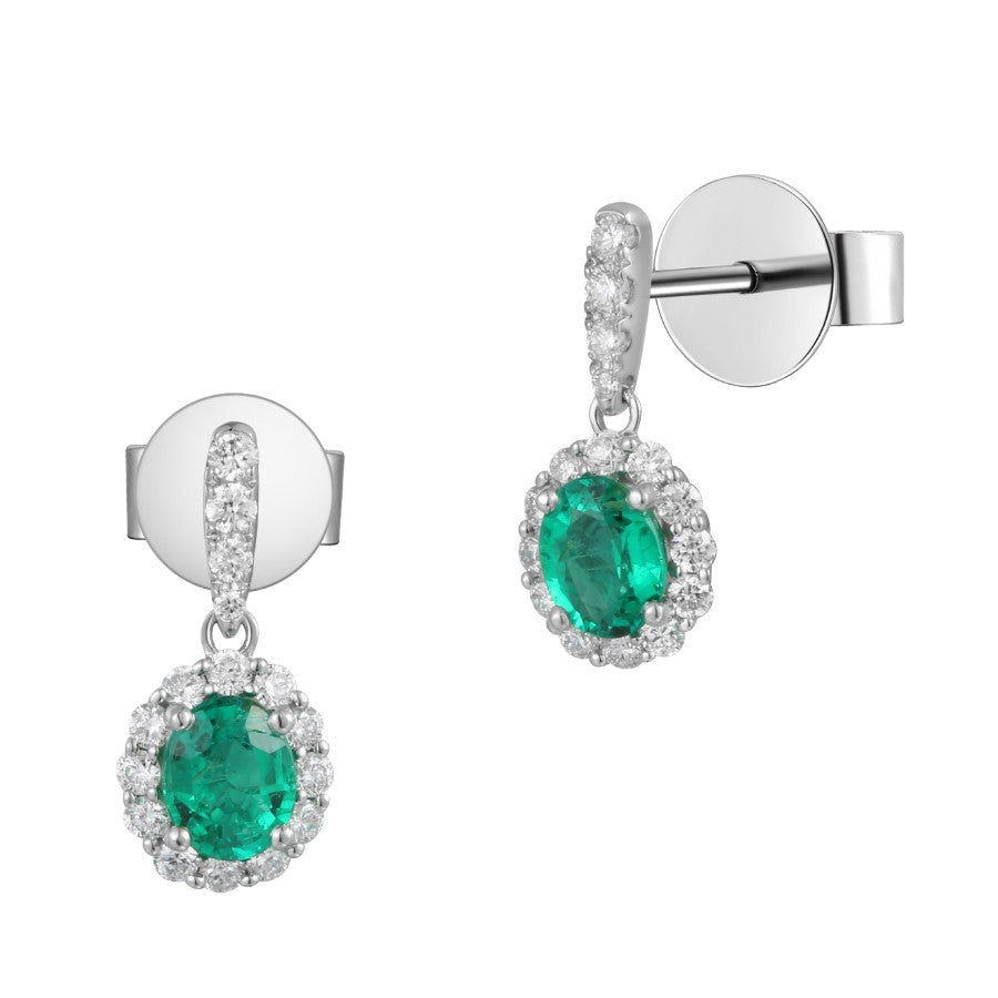 Emerald and Diamond Earrings