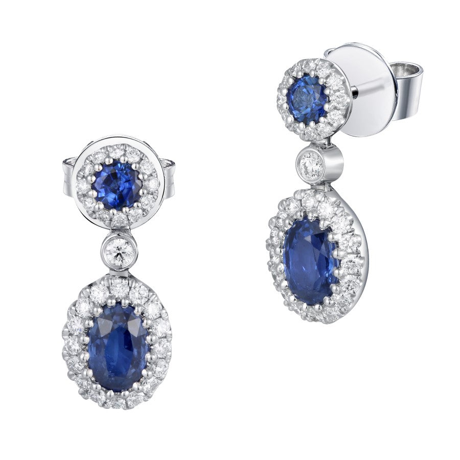 Sapphire and Diamond Earrings