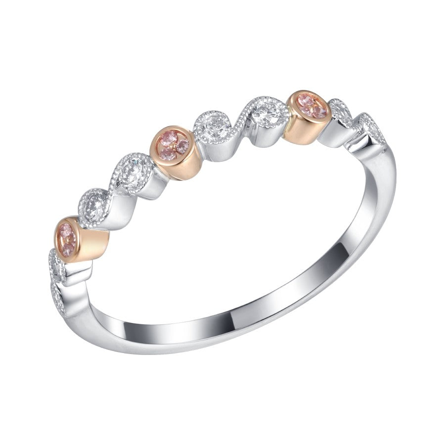 Pink Diamond and Diamond Ring