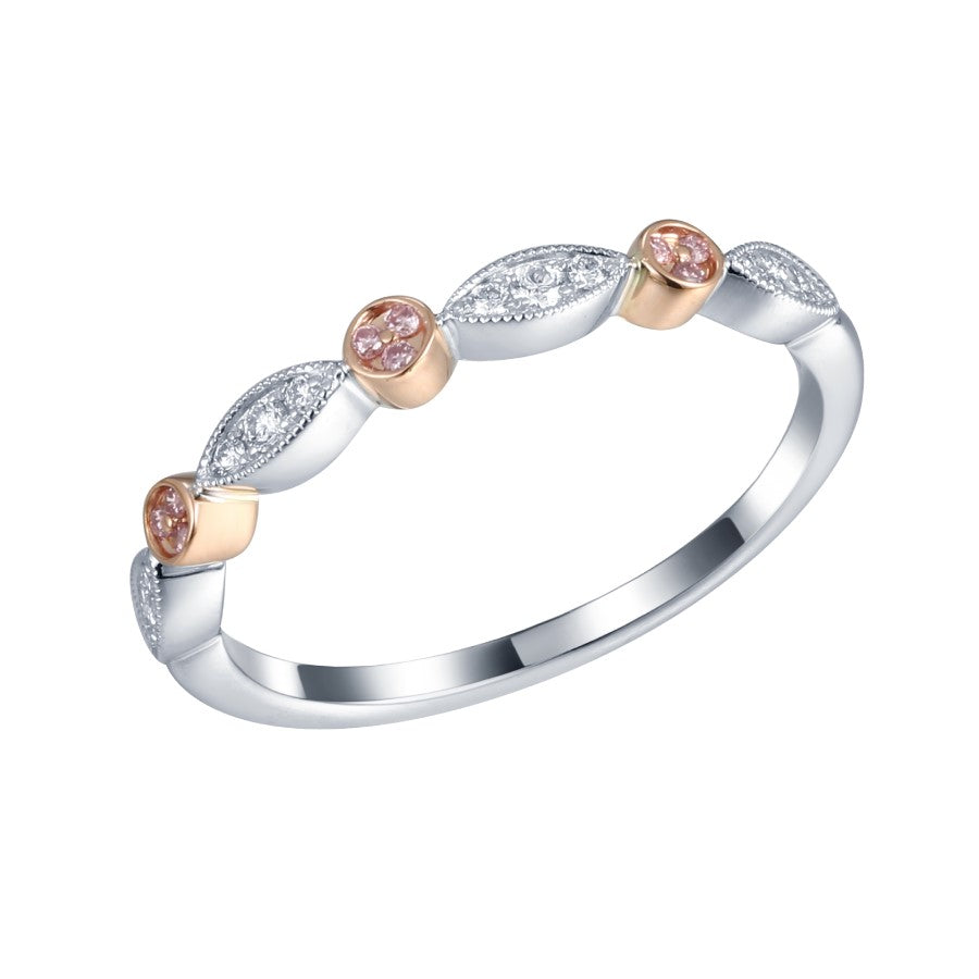 Pink Diamond and Diamond Ring