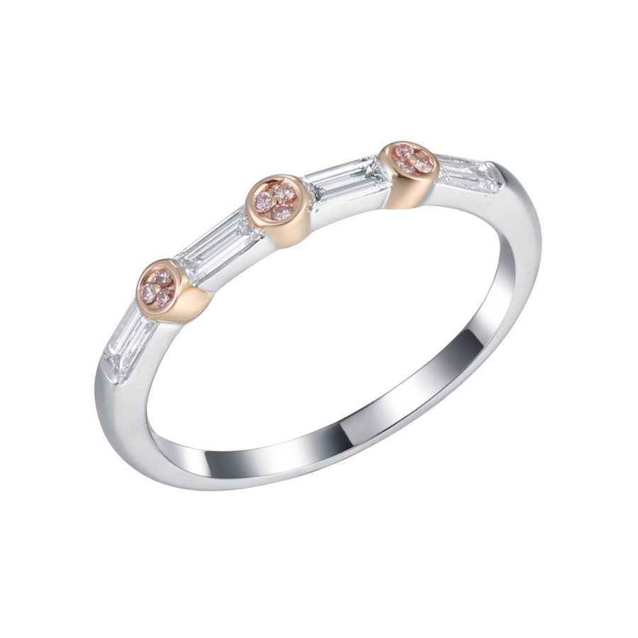 Pink Diamond and Diamond Ring