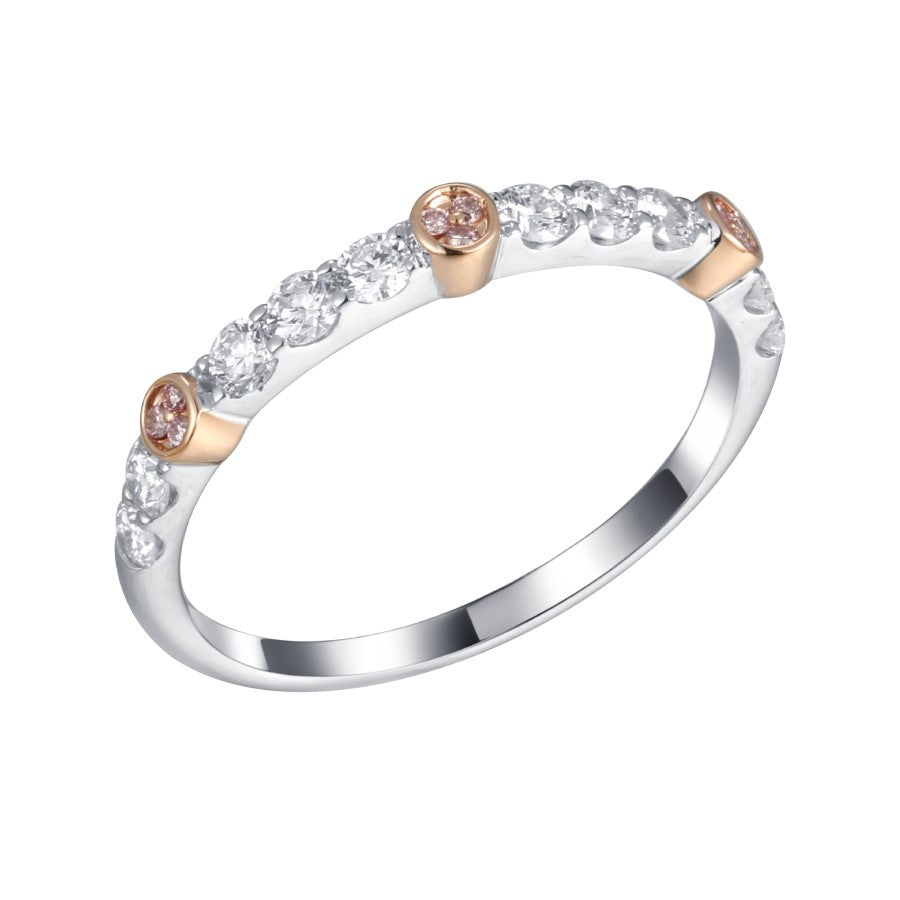 Pink Diamond and Diamond Ring