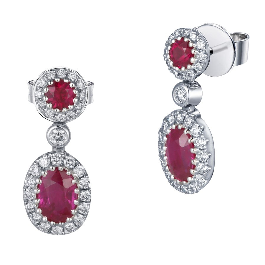 Ruby and Diamond Earrings