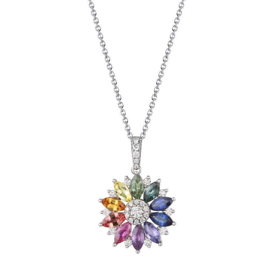 Fancy Sapphire and Diamond Pendant
