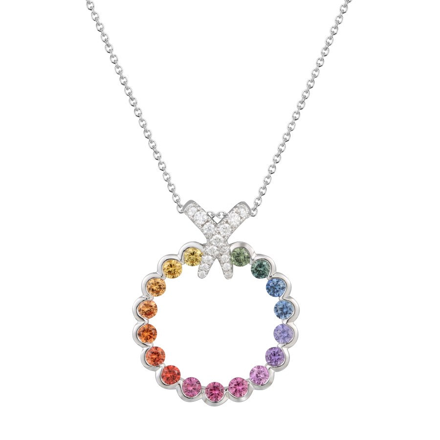 Fancy Sapphire and Diamond Pendant