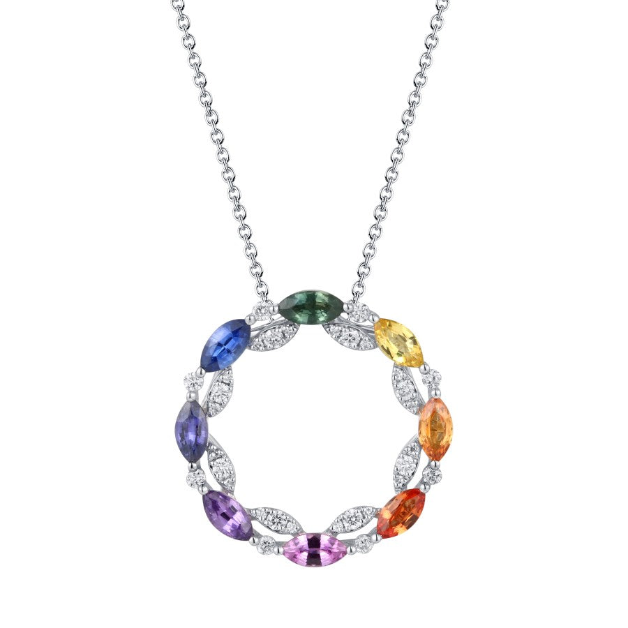 Fancy Sapphire and Diamond Pendant