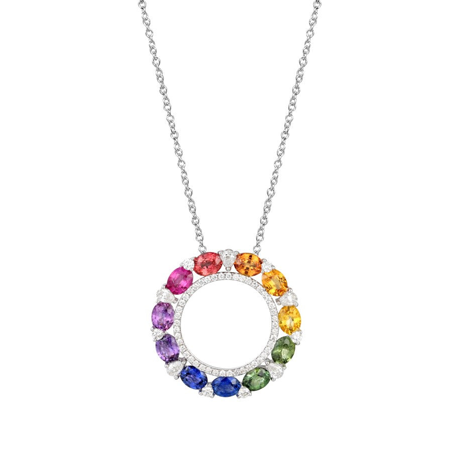 Fancy Sapphire and Diamond Pendant