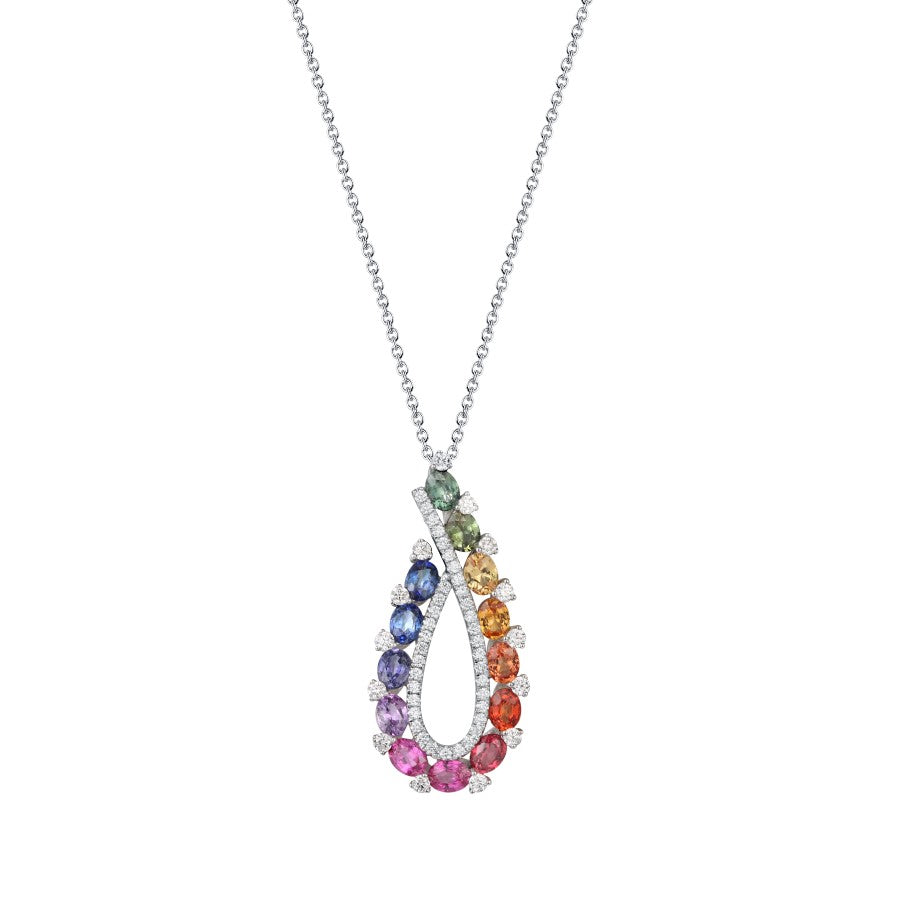 Fancy Sapphire and Diamond Pendant