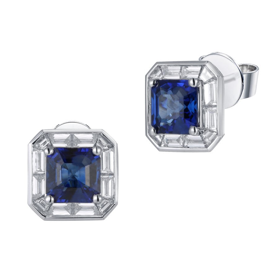 Sapphire and Diamond Earrings
