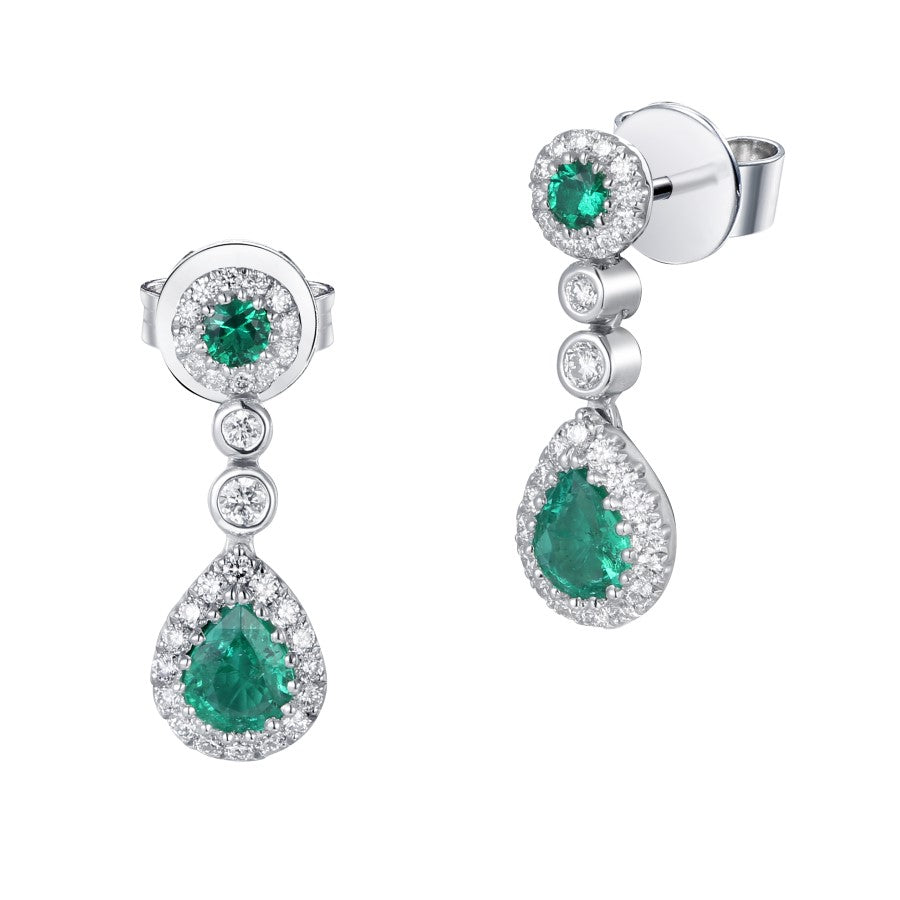 Emerald and Diamond Earrings