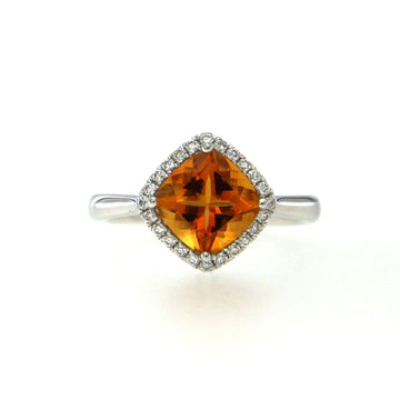 Citrine and Diamond Ring