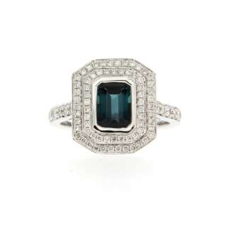 Green Tourmaline and Diamond Ring