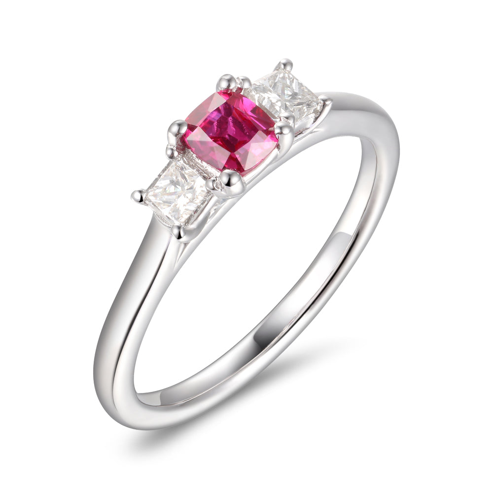 Pink Sapphire and Diamond Ring