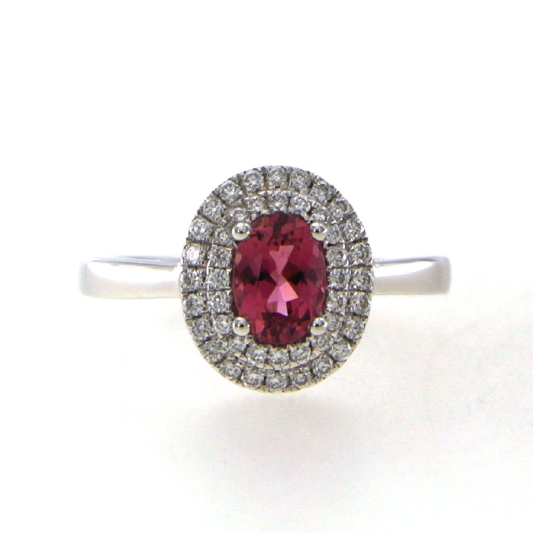 Pink Tourmaline and Diamond Ring