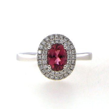 Pink Tourmaline and Diamond Ring