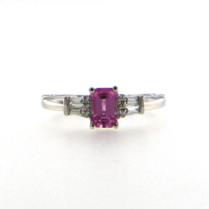 Pink Sapphire and Diamond Ring