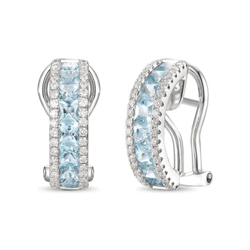 Aquamarine and Diamond Earrings