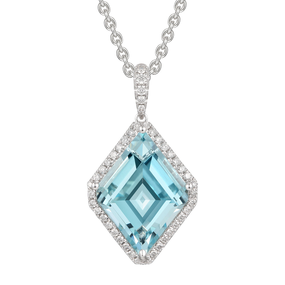 Aquamarine and Diamond Pendant