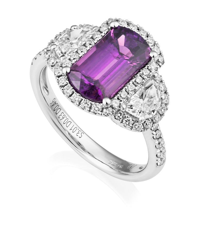 Purple Sapphire and Diamond Ring