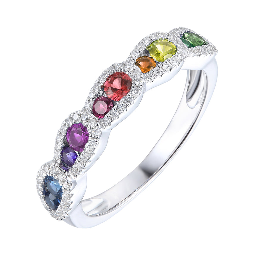 Fancy Sapphire and Diamond Ring
