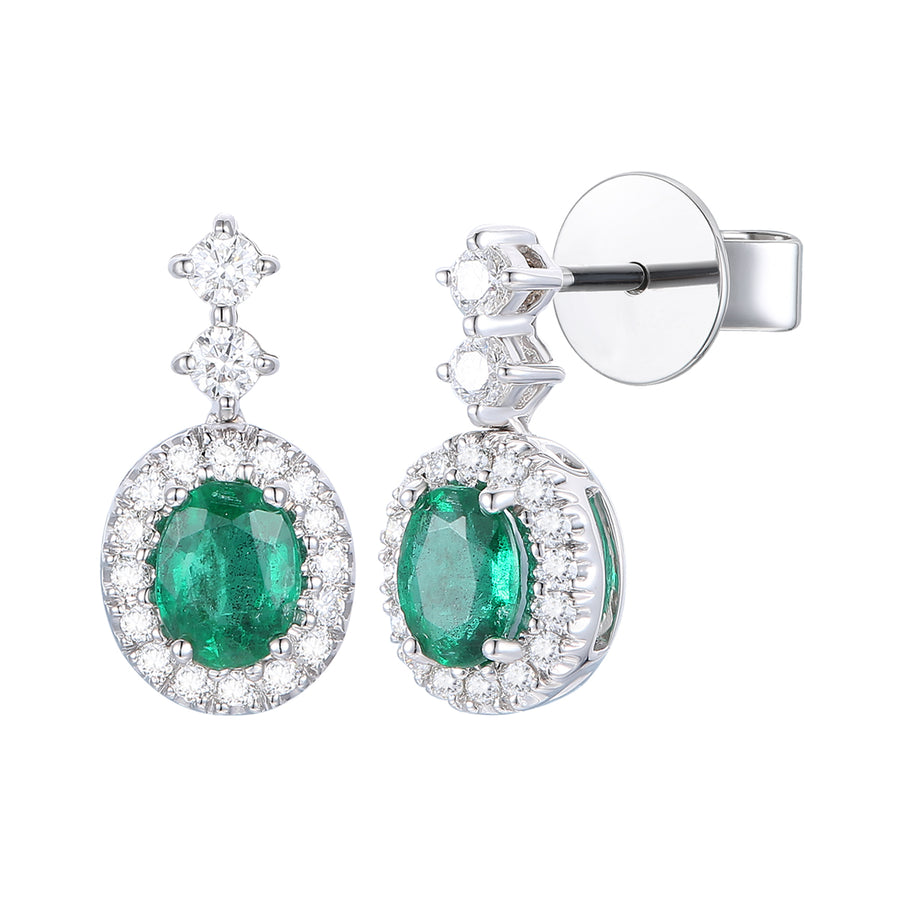 Emerald and Diamond Earrings