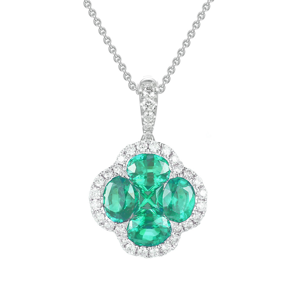 Emerald and Diamond Pendant