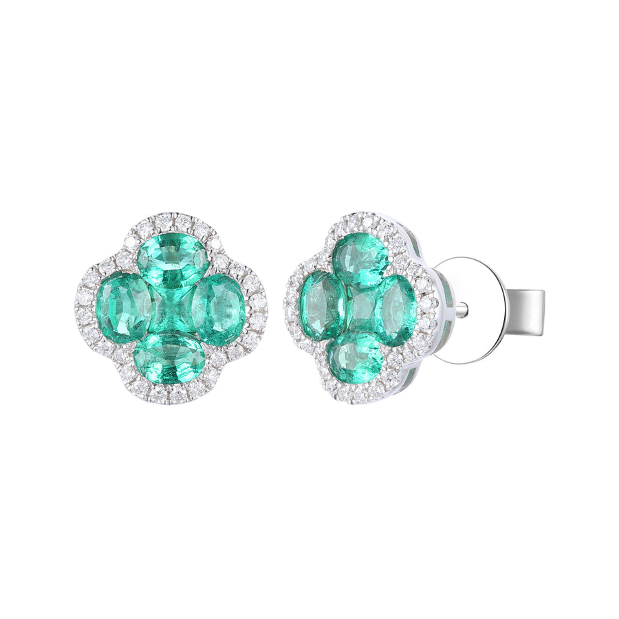 Emerald and Diamond Earrings