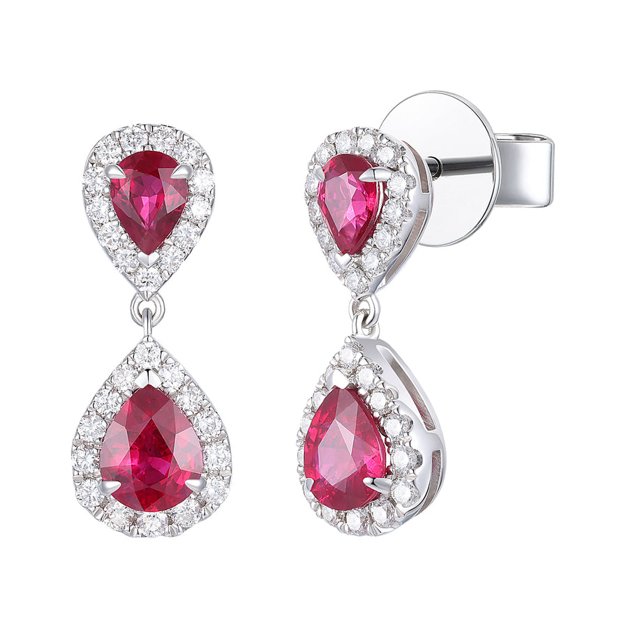 Ruby and Diamond Earrings