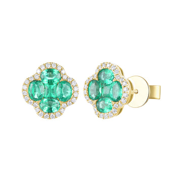 Emerald and Diamond Earrings